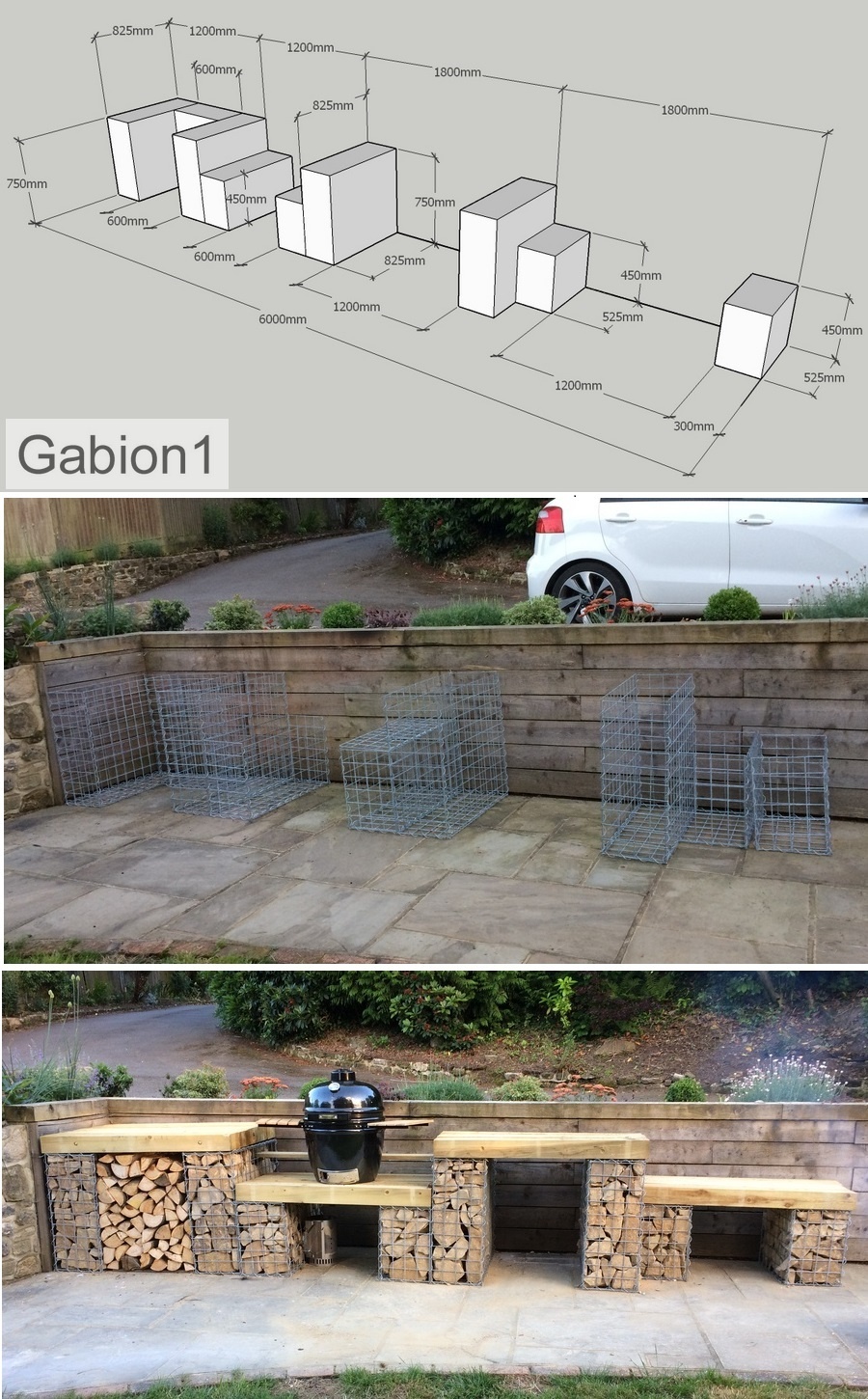 gabion plans to finished walls